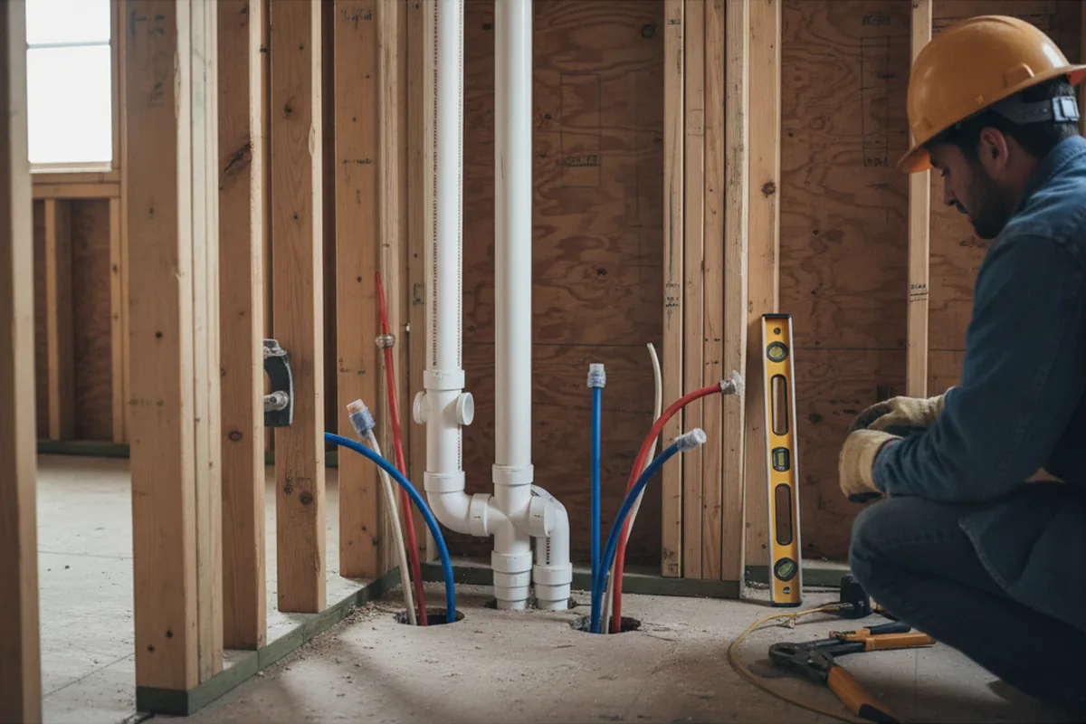 Drain and supply rough-in during Garbage Disposal Repair in Castorland